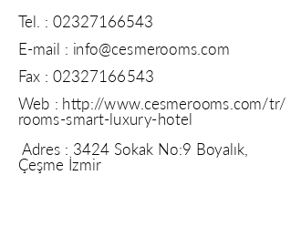 Rooms Smart Luxury Hotel iletiim bilgileri